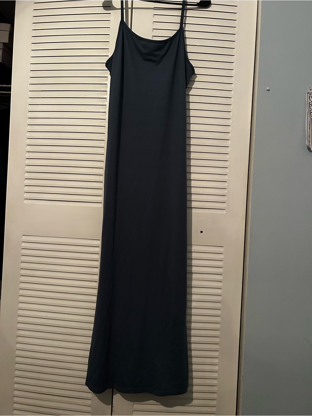 Classic Blue Spaghetti-Strap Maxi Dress